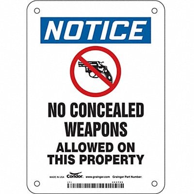 Safety Sign 7 in x 5 in Aluminum