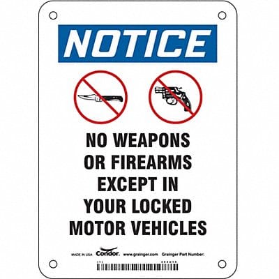 Safety Sign 7 in x 5 in Polyethylene