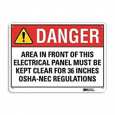 Danger Sign 10 in x 14 in Plastic
