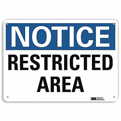 Notice Sign 10 in x 14 in Plastic