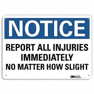 Notice Sign 10 in x 14 in Plastic