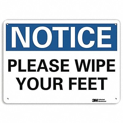 Notice Sign 10 in x 14 in Plastic