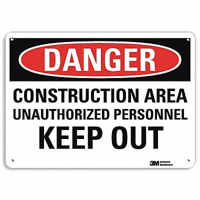 Danger Sign 10 inx14 in Plastic