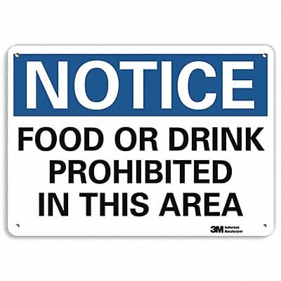 Notice Sign 10 in x 14 in Plastic