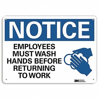 Notice Sign 10 in x 14 in Plastic