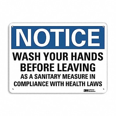 Notice Sign 10 in x 14 in Plastic
