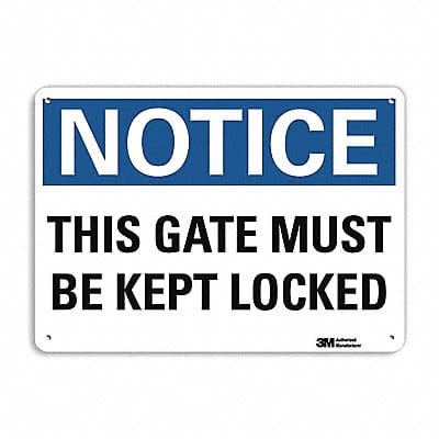 Notice Sign 10 in x 14 in Plastic