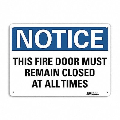 Notice Sign 10 in x 14 in Plastic
