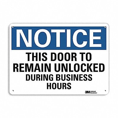 Notice Sign 10 in x 14 in Plastic