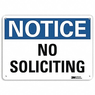 Notice Sign 10 in x 14 in Plastic