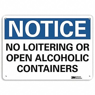 Notice Sign 10 in x 14 in Plastic