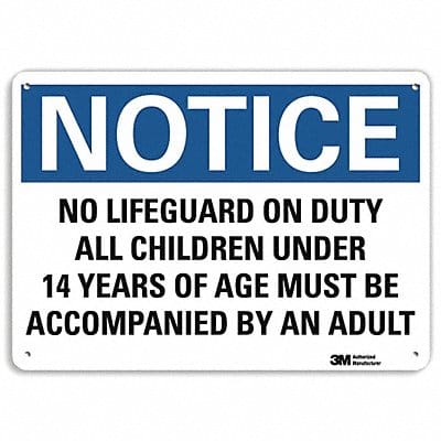 Notice Sign 10 in x 14 in Plastic