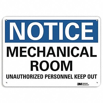 Notice Sign 10 inx14 in Plastic