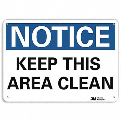 Notice Sign 10 in x 14 in Plastic