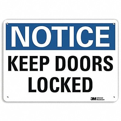 Notice Sign 10 in x 14 in Plastic
