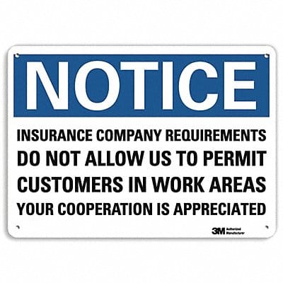 Notice Sign 10 in x 14 in Plastic