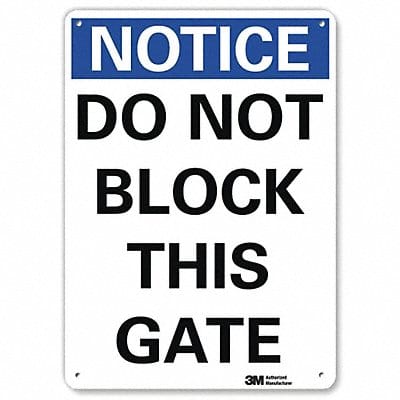 Notice Sign 10 in x 7 in Plastic