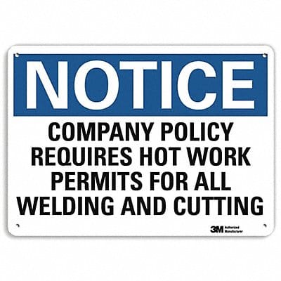 Notice Sign 10 inx14 in Plastic
