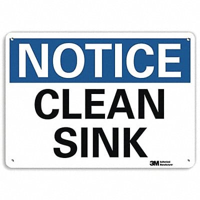 Notice Sign 10 in x 14 in Plastic