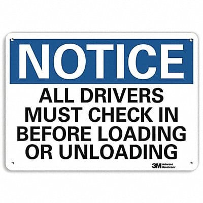 Notice Sign 10 inx14 in Plastic