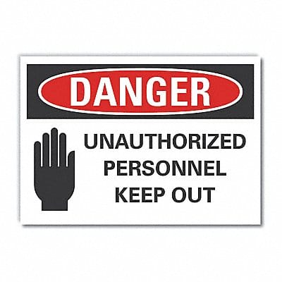 Danger Sign 7 in x 10 in Non-PVC Polymer