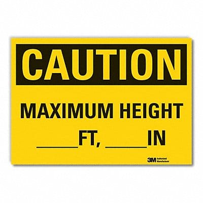 Caution Sign 7inx10in Non-PVC Polymer