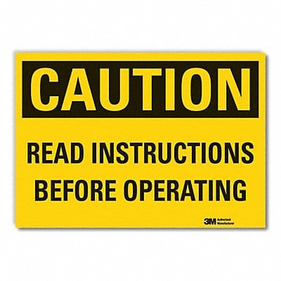 Caution Sign 7in x 10in Non-PVC Polymer