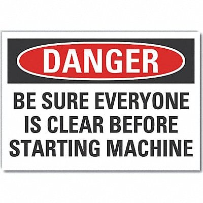Danger Sign 7 in x 10 in Non-PVC Polymer