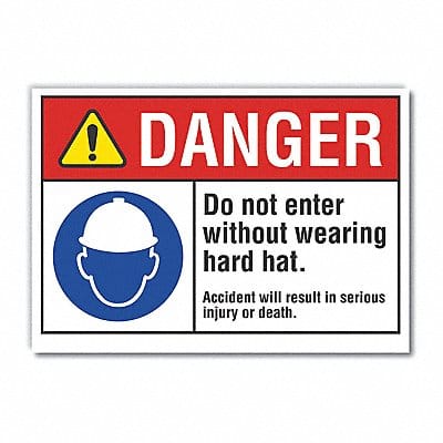 Danger Sign 7 in x 10 in Non-PVC Polymer
