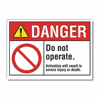 Danger Sign 7 in x 10 in Non-PVC Polymer