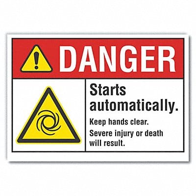 Danger Sign 7 in x 10 in Non-PVC Polymer