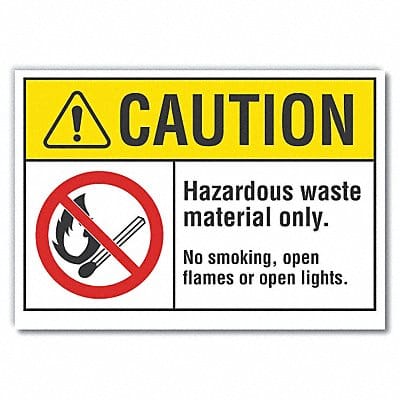 Caution Sign 7inx10in Non-PVC Polymer