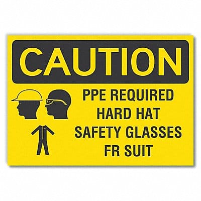 Caution Sign 7in x 10in Non-PVC Polymer