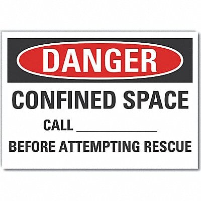 Danger Sign 7 in x 10 in Non-PVC Polymer