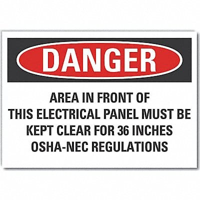 Danger Sign 7 inx10 in Non-PVC Polymer