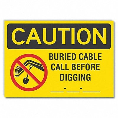 Caution Sign 7in x 10in Non-PVC Polymer
