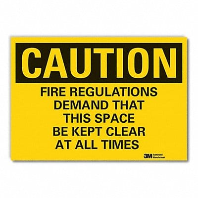 Caution Sign 7 x 10 in Non-PVC Polymer