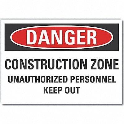 Danger Sign 10in x 14in Non-PVC Polymer