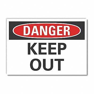 Danger Sign 10in x 14in Non-PVC Polymer