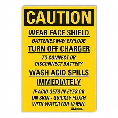 Caution Sign 14inx10in Non-PVC Polymer