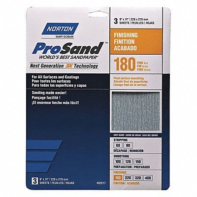 Sandpaper Sheet 11 in L 9 in W PK20