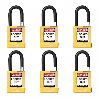 Keyed Padlock 3/4 W x1-1/2 H Shackle PK6