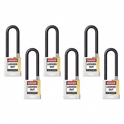 Keyed Padlock 3/4 W x 3 H Shackle PK6
