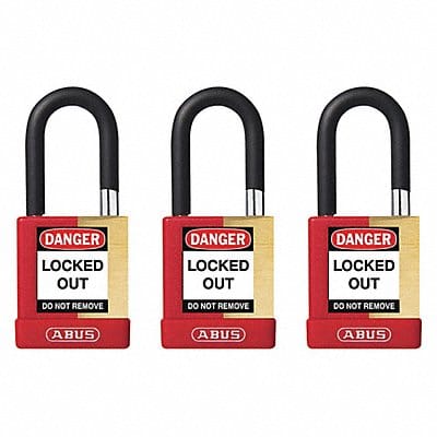 Keyed Padlock 3/4 W x1-1/2 H Shackle PK3