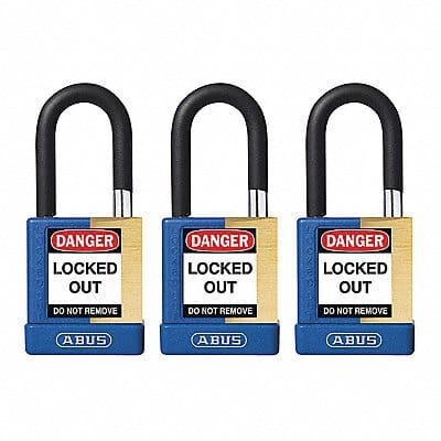 Keyed Padlock 3/4 W x1-1/2 H Shackle PK3