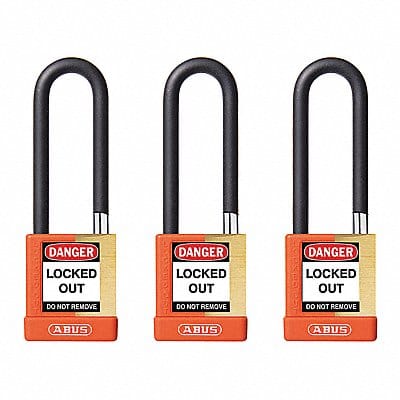 Keyed Padlock 3/4 W x 3 H Shackle PK3