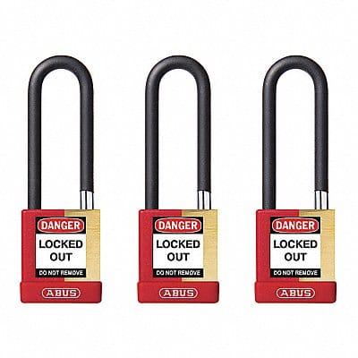 Keyed Padlock 3/4 W x 3 H Shackle PK3