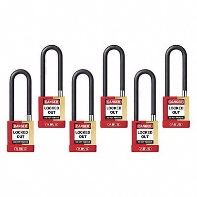 Keyed Padlock 3/4 W x 3 H Shackle PK6