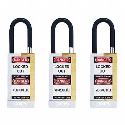 Keyed Padlock 3/4 W x1-1/2 H Shackle PK3