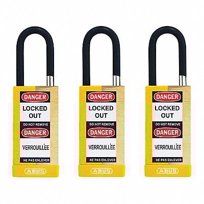 Keyed Padlock 3/4 W x1-1/2 H Shackle PK3